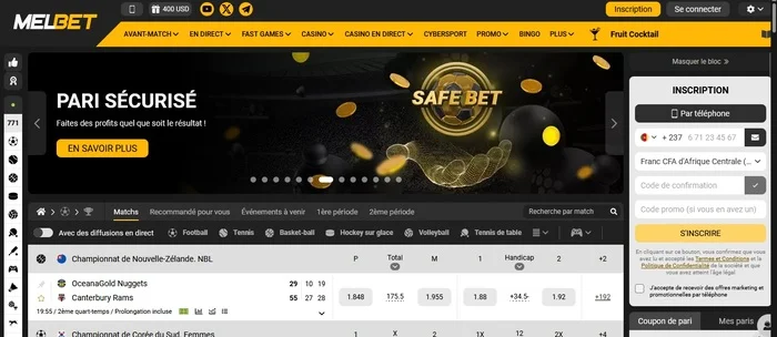 Informations générales sur le site Melbet CM