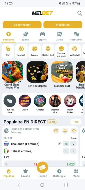 Informations sur Melbet APK
